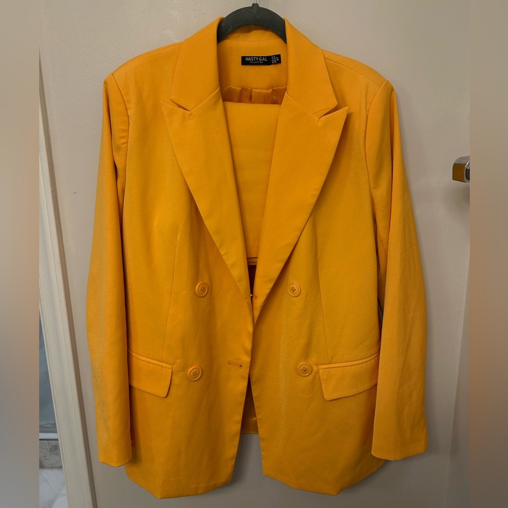 Nasty Gal Vibrant Orange Blazer and Top Set